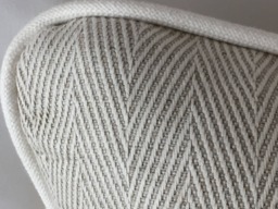 Linen Cushion Cover From The Natural Collection, Herringbone Weave, White Back With Same Piping - thumbnail 1