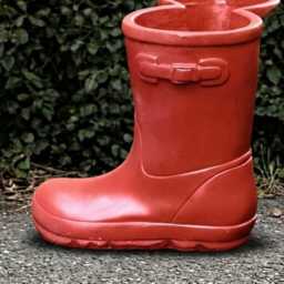 Unique Red Boots Sculpture Concrete Statue Cement Figurine Outdoor Decoration Handmade Ornament Boots Lover Gift - thumbnail 3