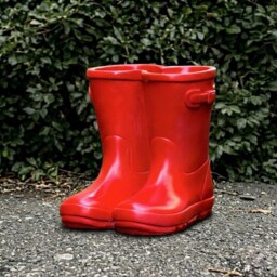 Unique Red Boots Sculpture Concrete Statue Cement Figurine Outdoor Decoration Handmade Ornament Boots Lover Gift - thumbnail 2