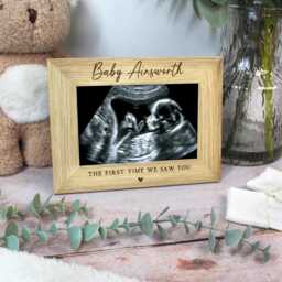 Baby Scan Photo Frame, The First Time We Saw You, Engraved Name, Personalised Pregnancy Announcement Picture, Picture Frame - thumbnail 4