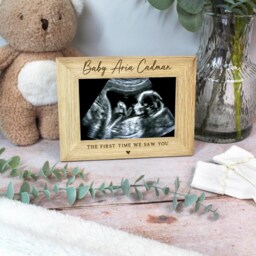 Baby Scan Photo Frame, The First Time We Saw You, Engraved Name, Personalised Pregnancy Announcement Picture, Picture Frame - thumbnail 2