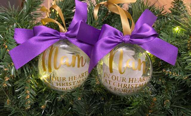 Memorial Bauble, Personalised Christmas Memory Tree Ornament - Name Bauble - image 1
