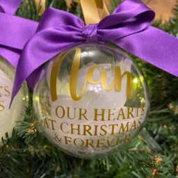 Memorial Bauble, Personalised Christmas Memory Tree Ornament - Name Bauble - thumbnail 3