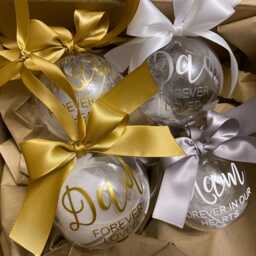 Memorial Bauble, Personalised Christmas Memory Tree Ornament - Name Bauble - thumbnail 2