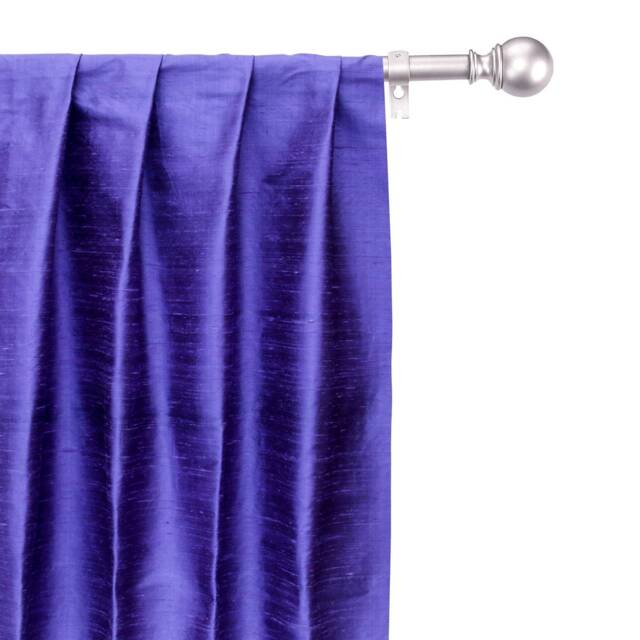 Purple 100% Pure Silk Dupioni Curtain Panels - Rod Pocket, Grommet, Box Pleat, Three Pinch Tab Top & Plain Ring Top - image 1