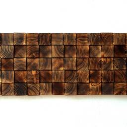 Set Of 2 Pine Wood Mosaic Wall Art Japandi Geometric Panels - thumbnail 3