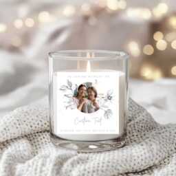 In Loving Memory Grey Flower - Candle Label L Custom Memorial - thumbnail 2