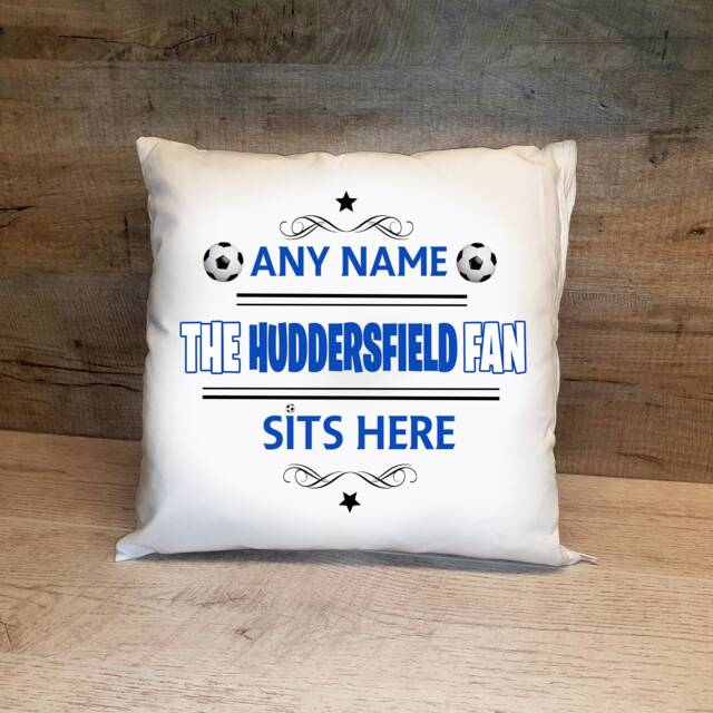 Personalised Huddersfield Town Fan Cushion. With Any Name. Football Fan Cushion Fc Personalised Gift