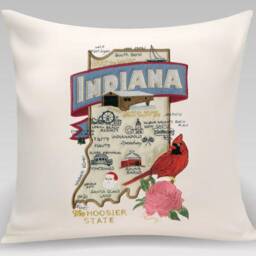 Indiana State Pillow With Deather Insert - thumbnail 3
