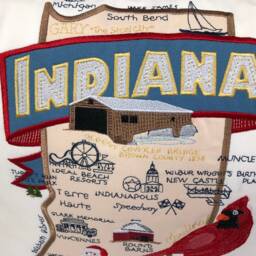 Indiana State Pillow With Deather Insert - thumbnail 2