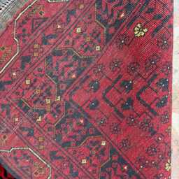 Handmade Afghan Wool Rug Red Vintage-style Oriental Carpet - 5x6 - thumbnail 4