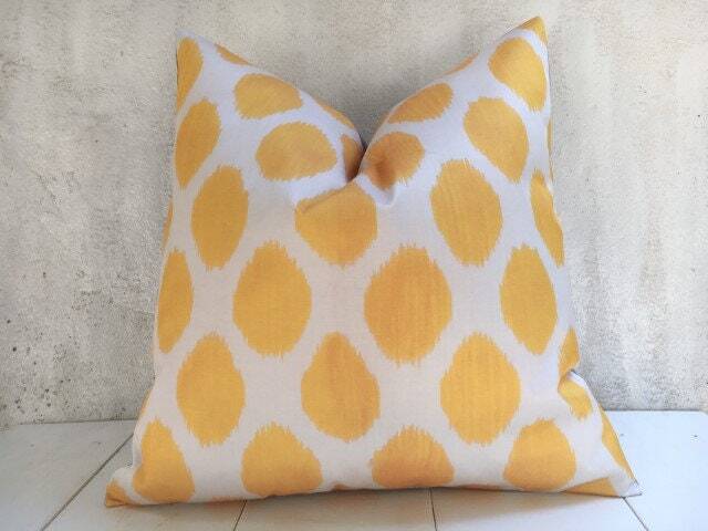 Silk Ikat Pillow Cover 24x24, Handwoven Decorative Cushion - image 1