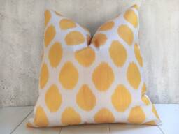 Silk Ikat Pillow Cover 24x24, Handwoven Decorative Cushion