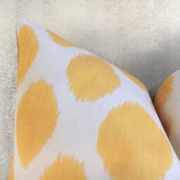 Silk Ikat Pillow Cover 24x24, Handwoven Decorative Cushion - thumbnail 2