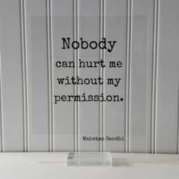 Mahatma Gandhi - Floating Quote Nobody Can Hurt Me Without My Permission Art Print Motivational Inspirational Self Confidence - thumbnail 3
