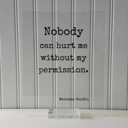 Mahatma Gandhi - Floating Quote Nobody Can Hurt Me Without My Permission Art Print Motivational Inspirational Self Confidence - thumbnail 3