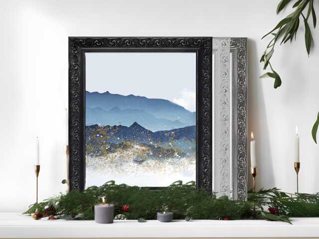A1, A2, A3, A4, A5, Black Picture Frames, Traditional Ornate Photo Frame, Mini Dahlia Wall Art Custom Gift Frame For Any Occasion - image 1