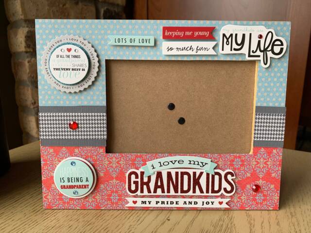 Grandparents, Grandkids, Grandchildren, Grandma, Grandpa, I Love My 9 X 7 Picture Frame, Holds 4X 6