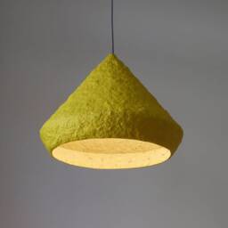 Modern Chandelier From Paper Mache, Industrial Lighting For Kitchen Island Mizuko I