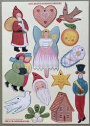 Set Of 13 Die-Cut Card, Press-Out Christmas Decorations By Elizabeth Harbour - thumbnail 1