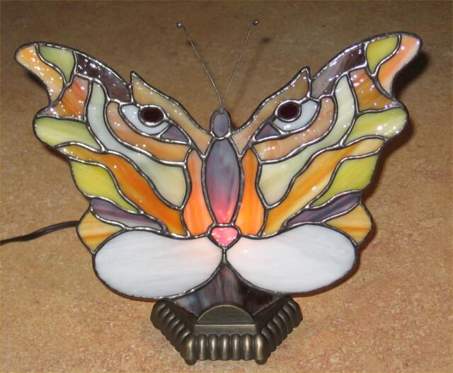 stained Glass Fan Lamp Tiger Butterfly PDF Instructions & Pattern - image 1