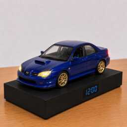 Subaru Impreza Wrx Sti Alarm Clock - Realistic Engine Sound, Working Headlights, Handmade, Car Enthusiast Gift - thumbnail 2