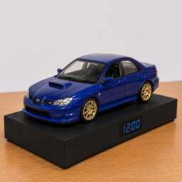 Subaru Impreza Wrx Sti Alarm Clock - Realistic Engine Sound, Working Headlights, Handmade, Car Enthusiast Gift - thumbnail 3