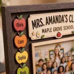 Personalized Teacher Class Photo Frame - Custom Name & School, Preschool Keepsake, End-Of-Year Gift, Classroom Appreciation - thumbnail 3