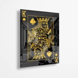 Ace X King - Twin Glass Pack Playing Card Art - Black & Gold Gifts For Him Luxury Ace Of Spades - thumbnail 3