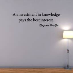 Vwaq Investment in Knowledge Pays The Best Interest Benjamin Franklin Quote Wall Decal - 18126 - thumbnail 2