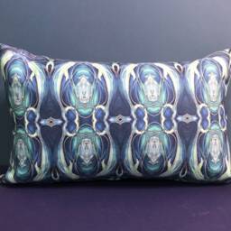 Teal Aqua Blue Dolphins Cushion Throw Pillow - Sealife Accent Sofa Or Settee Bedroom Decor - thumbnail 1