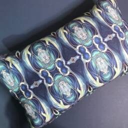 Teal Aqua Blue Dolphins Cushion Throw Pillow - Sealife Accent Sofa Or Settee Bedroom Decor - thumbnail 2