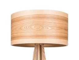 Scandinavian Tripod Floor Lamp, Heartwood Ash Wood Shade - thumbnail 3