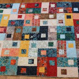 Large Baby/Throw/Youth - Next Move in Batik, Handmade, Multi-Color, 54In X 65In, Blocks, Multi Color - thumbnail 2