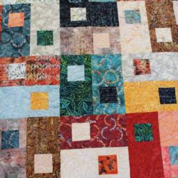 Large Baby/Throw/Youth - Next Move in Batik, Handmade, Multi-Color, 54In X 65In, Blocks, Multi Color - thumbnail 3