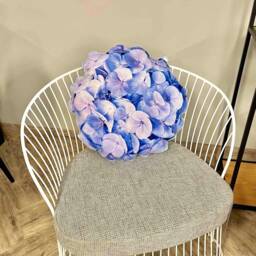 Hydrangea Flower Pillow 3D Print, Farmhouse Decor, Flower Gift - thumbnail 3