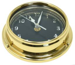 Tabic Prestige Arabic Clock in Solid Brass With Jet Black Dial. Heavy Case - 1/2Kg Handmade in England