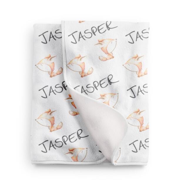 Personalized Woodland Fox Baby Blanket in Fleece, Minky, Or Sherpa - image 1