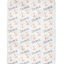 Personalized Woodland Fox Baby Blanket in Fleece, Minky, Or Sherpa - thumbnail 2