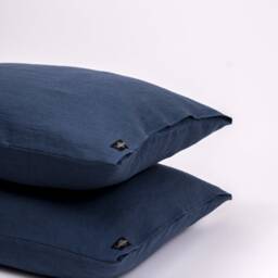 Blue Linen Pillowcases With Envelope Closure in 3 Available Blue Shades - thumbnail 2