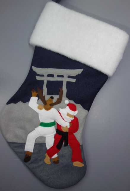 "Karate/Judo/Martial Arts Christmas Stocking""North Pole Grapple" - image 1