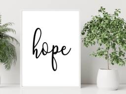 Hope - Inspirational Print Poster Home Decor Gift Bespoke A5 A4 A3 Framed - thumbnail 1