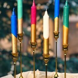 Christmas Dip Dye Dinner Taper Candle, Christmas Gold Tapered Candles, Dinning Candles, Christmas Table Decor, Gold Decor, Green, Red, Blue, White - thumbnail 2