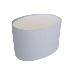 Grey Oval Drum Lampshade, Cotton With White Lining - thumbnail 1