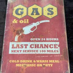 Retro Gas Station Sign, Vintage Style Wooden Wall Art - 15.5x11.5 - thumbnail 4