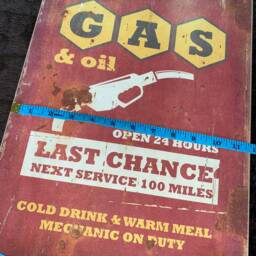 Retro Gas Station Sign, Vintage Style Wooden Wall Art - 15.5x11.5 - thumbnail 3