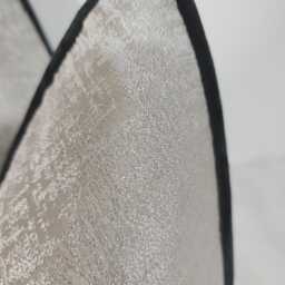 Kidman Taupe Luxury Cushion Cover Metallic Silver Detail Black Piped Modern Home Decor Contemporary Sofa & Bed Pillow Designer - thumbnail 3