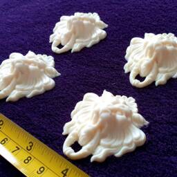 4 Gilt Gold Or White French Style Decorative Wall Leon Face Furniture Moulding Pediment Plastic Decoration - thumbnail 2
