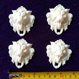 4 Gilt Gold Or White French Style Decorative Wall Leon Face Furniture Moulding Pediment Plastic Decoration - thumbnail 3