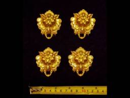 4 Gilt Gold Or White French Style Decorative Wall Leon Face Furniture Moulding Pediment Plastic Decoration - thumbnail 1